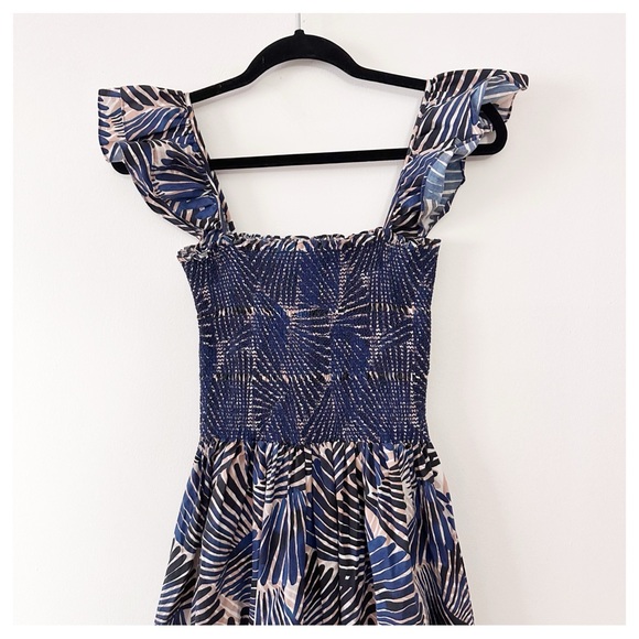 CARA CARA Ruby Dress In Palm Stripes Navy size‎ small - Picture 3 of 7